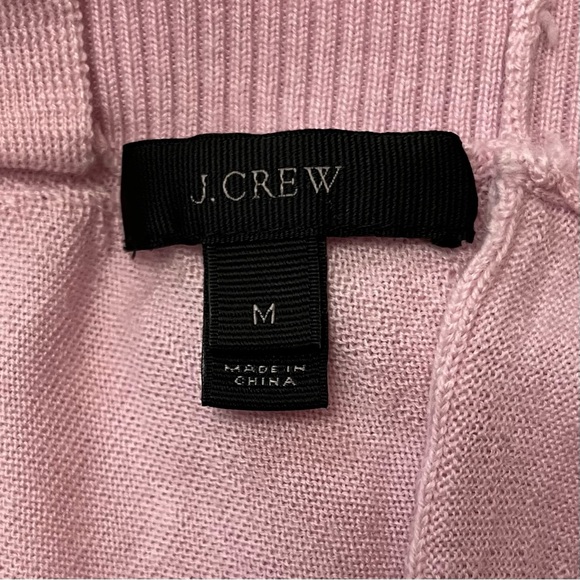 J. Crew Size Medium Pink Lilac Open Back-Tie Merino Wool Sweater Shirt Crewneck - Picture 6 of 8